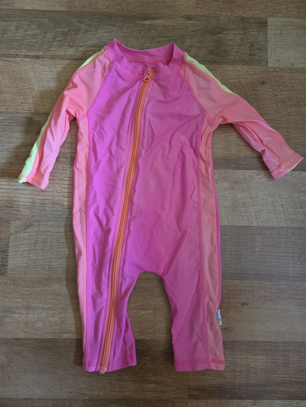 Swimzip Sunsuit - Long Sleeve Romper Swimsuit | "Neon Pink/Orange"